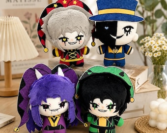 The Freak Circus Plush Set, Pierrot Harlequin Jester Ticket Taker Plushies, Gothic Circus Collection, Character Plush Bundle, Collector Gift