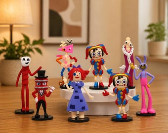 The Amazing Digital Circus Figures Set, Pomni Jax Caine Collectible Toys, Cartoon Figurines Bundle, Cute Desk Decor, Gift for Fans