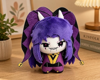 The Freak Circus Jester Plush, Gothic Jester Plushie, Circus Stuffed Animal, Creepy Cute Plush Toy, Alternative Decor, Collector Gift, 4 in