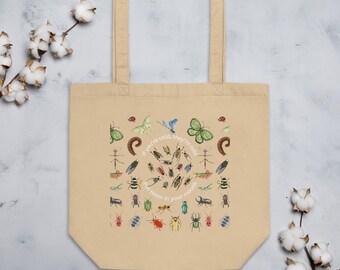寒いなら、こいつらも寒い。口に入れろ！Tシャツ｜オーガニックコットントートバッグ｜水彩画風昆虫コレクション、昆虫学ユーモア