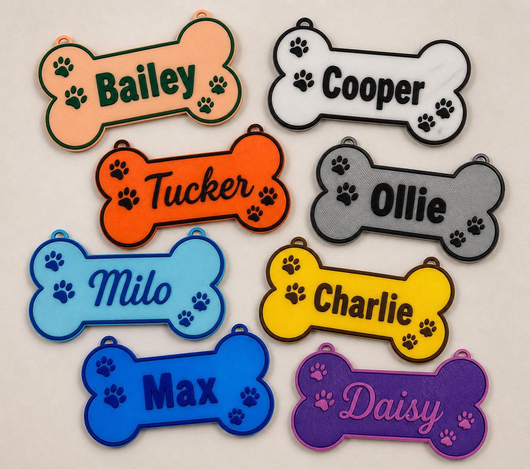Personalized Dog Crate Tag, Custom Bone Kennel Sign, Pet Name Plate ...