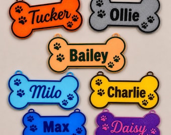 Personalized Dog Crate Tag, Custom Bone Kennel Sign, Pet Name Plate, Dog Lover Gift