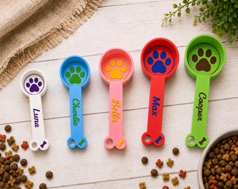 Personalized Dog Food Scoop, Custom Pet Kibble Measuring Cup with Name, New Puppy Gift, Dog Mom Gift