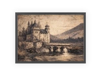 Vintage Castle Landscape Poster