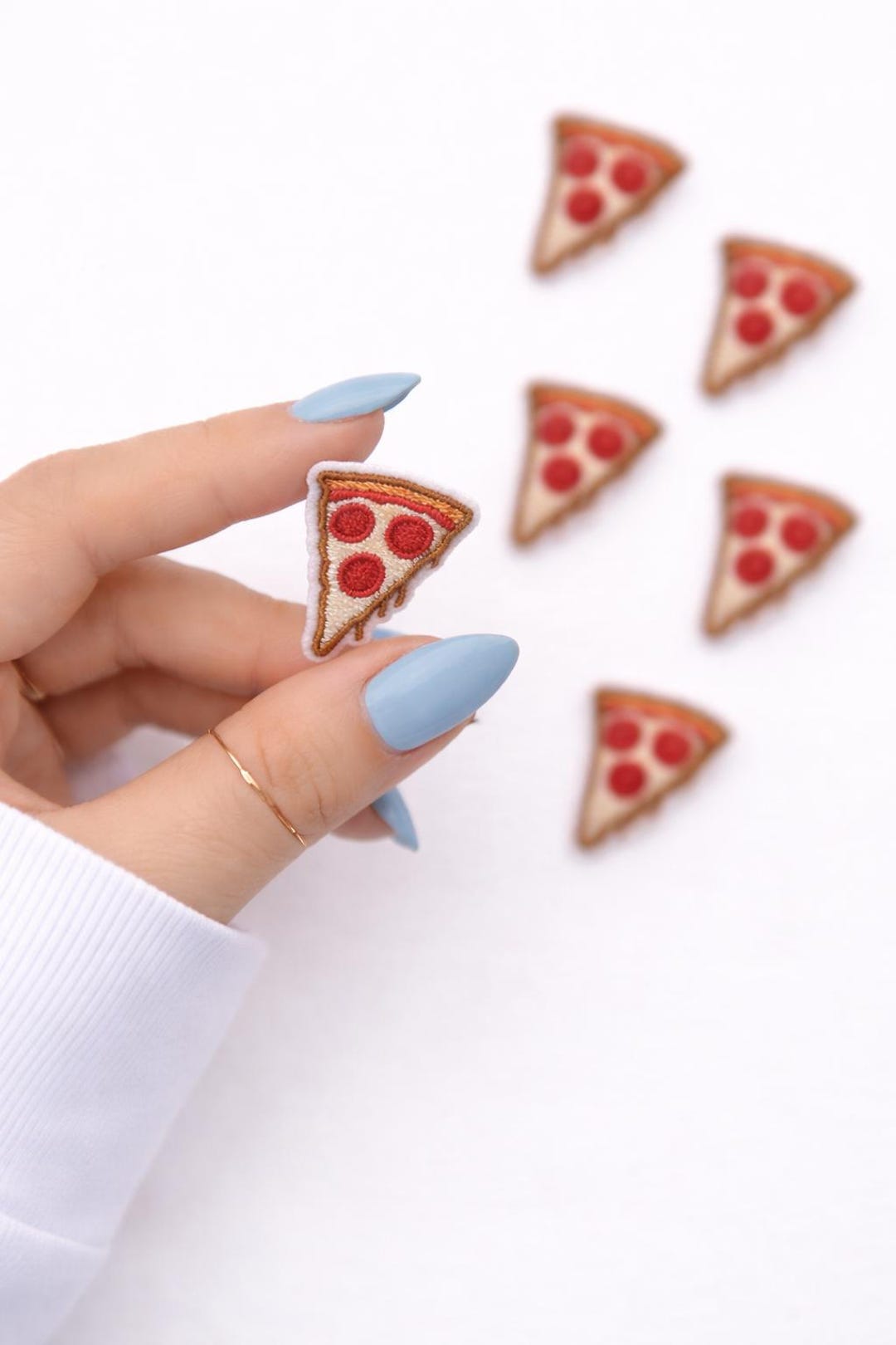 Pizza Path Mini Pizza Iron-on Patches, Embroidered DIY Accessories, Trendy Small ...