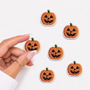 Mini Embroidered Pumpkin Iron-On Patches, Halloween DIY Accessories Set