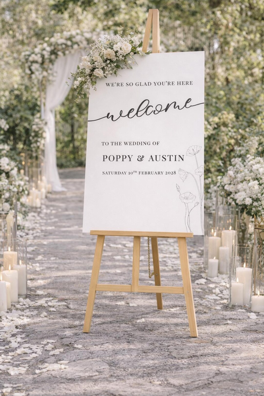 Modern Minimal Wedding Welcome Sign Template, Editable Canva Sign ...