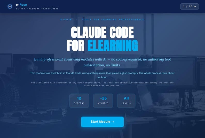 Claude Code for eLearning - Interactive Module + SCORM Package + PDF Guide image 3