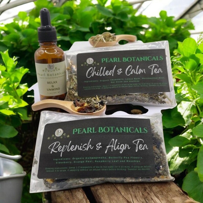 Relax & Unwind Bundle Deal - 1 Oz. Tincture Or Glycerite And Your Choice Of .50 Oz. Sample Tea)