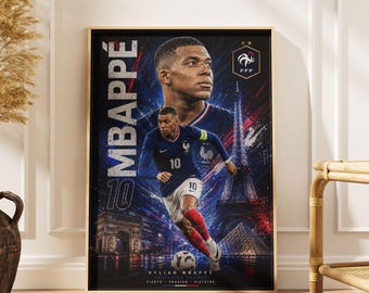 Kylian Mbappe Frankreich Poster Worldcup 26 Fußball Wand Kunst Digital Download Fußball Fan Geschenk