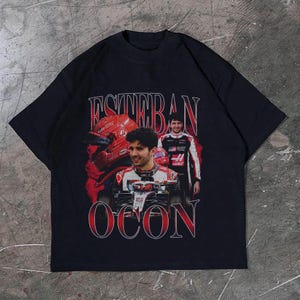 Esteban Ocon Retro Racing T-Shirt: Haas F1 Driver Graphic Tee