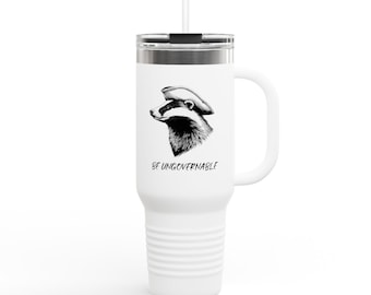 Badger Illustration insulated travel mug | 40oz, stainless steel