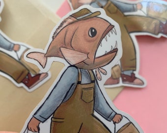 Fish Man Sticker