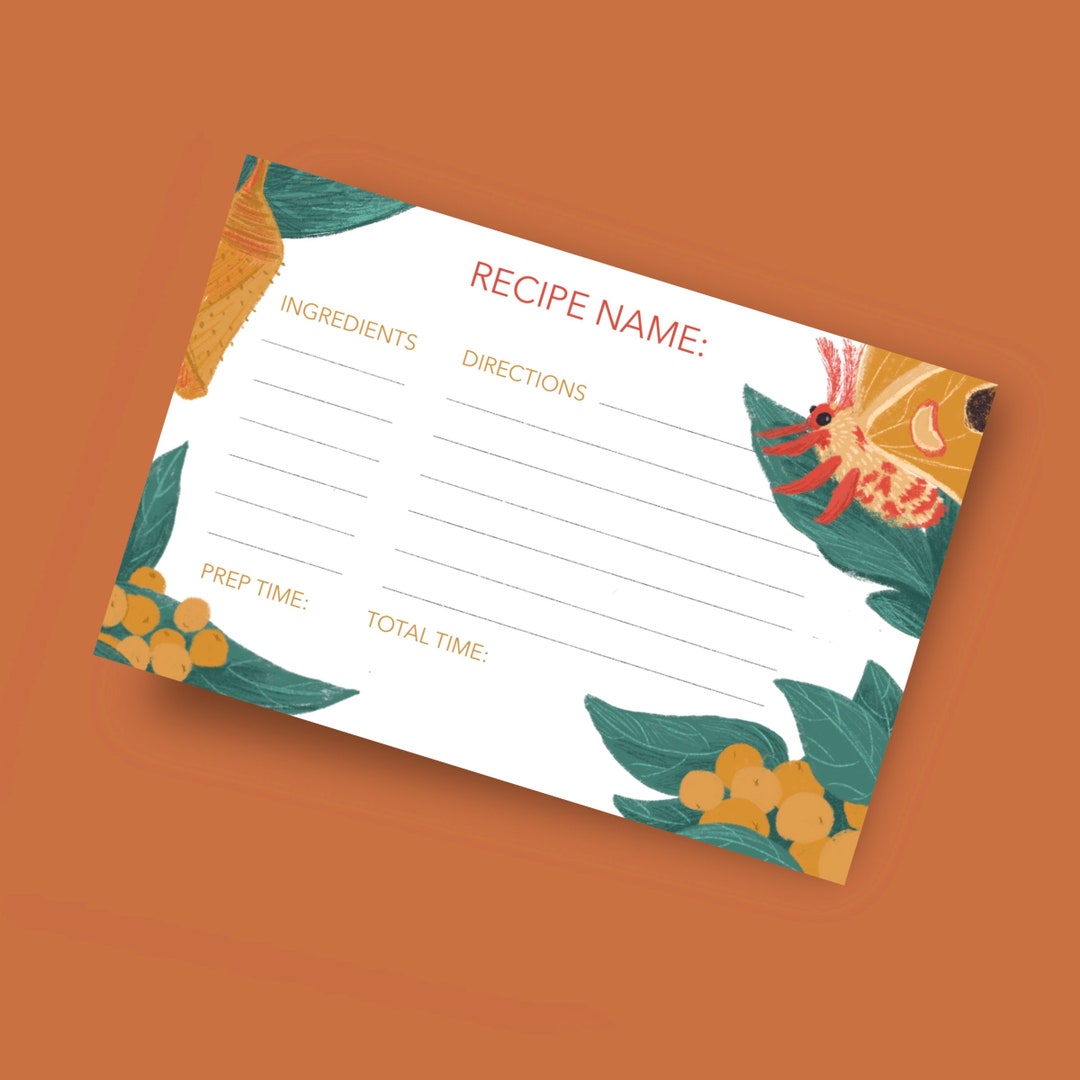 Illustrated Recipe Card 1 - Etsy