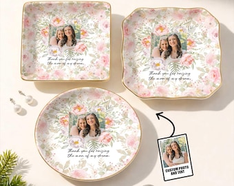 Personalized Jewelry Dish Custom Photo Ring Dish For Mother In Law Gift Thank You Raising The Man Of My Dreams