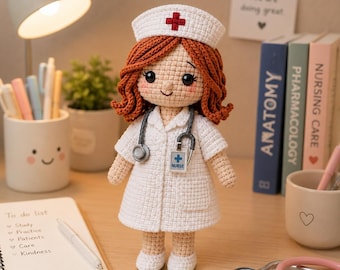 Personalized Doctor Crochet Doll: Handmade Amigurumi for Medical Graduation, Healthcare Appreciation, Custom Crochet Doll from Photo