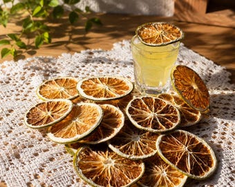 Dehydrated Lime Slices, Dried Citrus Wheels, Cocktail Garnish, Tea Infusion, Drink Garnish, Charcuterie Decor