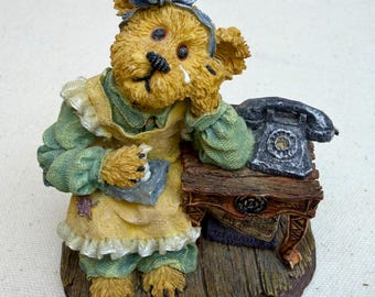 Figura de oso de peluche Boyds Bears "Llama a tu mamá" – Oso coleccionable vintage, decoración de oso telefónico