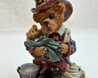 Figura de oso bombero de Boyds Bears – Oso coleccionable vintage, oso de peluche bombero, decoración de rescate de Boyds