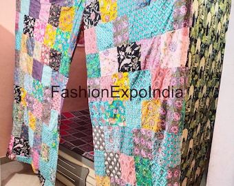 Dosel frontal de patchwork de algodón. Un colorido y mágico dosel para cama, ideal para dormitorios de estilo bohemio, rincones de meditación o tiendas de juegos infantiles.