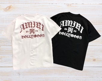 Amiri Style Gothic Hollywood T-Shirt Streetwear Graphic Tee