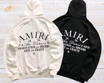 Amiri Streetwear Graphic Hoodie Vintage Arts District Pullover