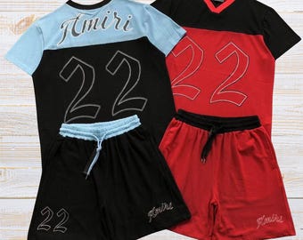 Amiri Inspired Mesh Shorts men Set 22 Jersey Outfit