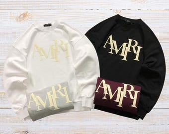 AMRI Oversized Crewneck Pullover Sweatshirt
