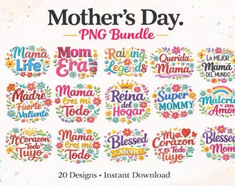Mother's Day PNG Bundle | Floral Mom Shirt Designs (Instant Download)