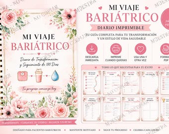 Bariatric Journey 180-Day Transformation Tracker | Weight, Protein, Water Log (PDF Download)