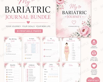 Bariatric Journal Bundle | 180-Day Weight Loss Tracker (Printable PDF)