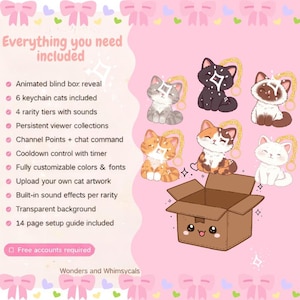 Animated Keychain Kitty Blind Box Widget | Twitch Channel Points, Chat Command (Digital Download)