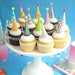 Cupcake and Cake Toppers, Mini Party Hats, Bright Colors 