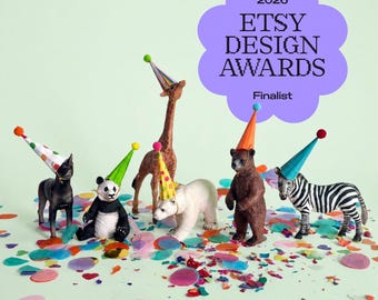 Mini Party Hats for Animal, Dolls and Dinosaur Figurines: Bright Colors - with strings
