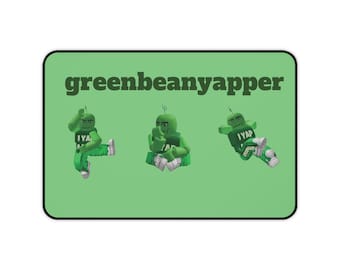 Greenbeanyapper Desk Mat | Gamer Mouse Pad | Large Keyboard Mouse Pad | Desk Setup Accessory | Gaming Desk Decor | Roblox | “12 x 18”