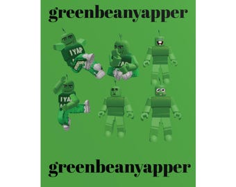 Greenbeanyapper Wall Poster | Funny Aesthetic Room Decor | Unique Gaming Inspired Print | Minimal Indie Style Wall Art | Roblox poster |