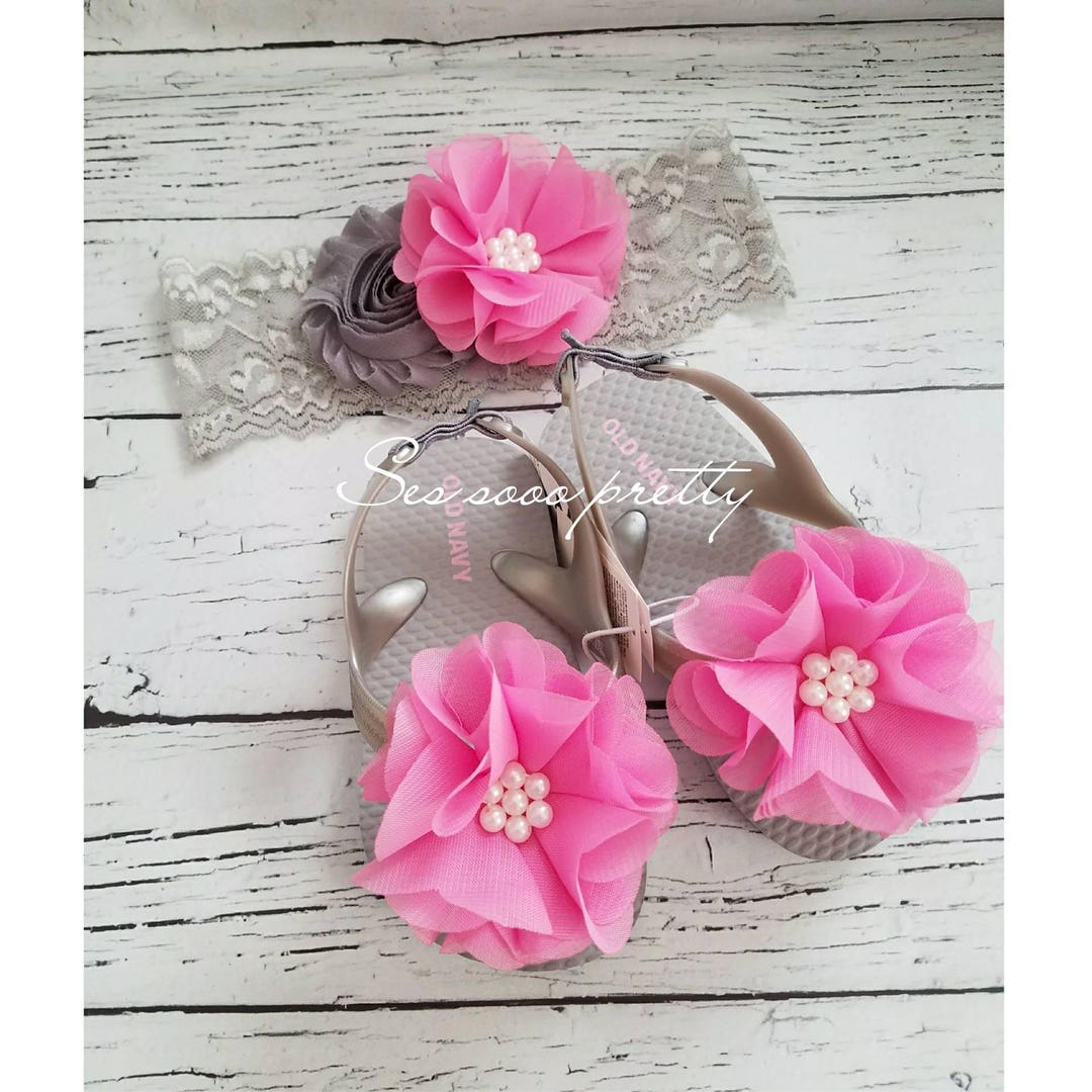 Baby Pink Floral - Sustainably Made Flip-Flops main image 0