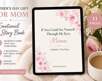 Livro de histórias personalizado para o Dia das Mães em PDF, presente imprimível para o Dia das Mães do seu filho(a), livro de recordações para a mamãe, download digital.
