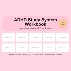 Arbeitsbuch zum Lernsystem für ADHS | Neurodivergentes Lernen, Fokus-Organizer