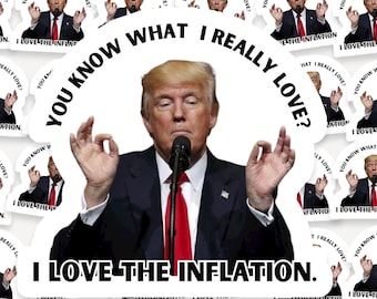 Inflation Stickers 100 Pack, Anti Trump Political Humor Decals, Waterproof 1.5"