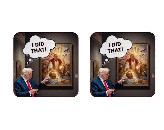 Trump Jesus I Did That Sticker, Political Humor Decal (Pack of 12)