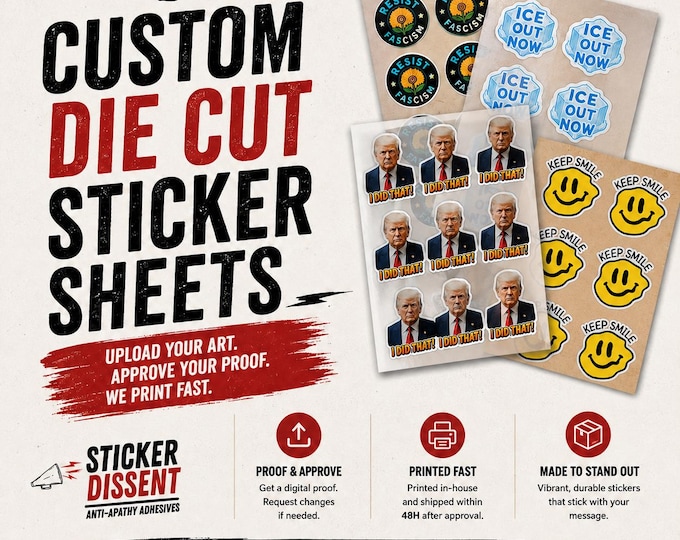 Custom Die Cut Sticker Sheets | Upload Artwork, Waterproof Laminated, Fast Proof + Ship