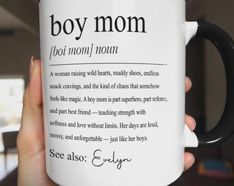 Personalized Boy Mom Definition Mug, Custom Name Boy Mom Gift, Funny Mother's Day Gift, First Mom Mug, New Mom Gift, Pregnancy Gift Idea