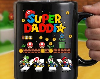 Personalized Super Daddio Coffee Mug, Gifts For Father's Day, Funny Coffee Mug for Dad, Father's Day Ceramic Cup, Super Daddy Keepsake