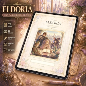 Fantasy Digital Planner | Notatnik PDF z hiperlinkami w stylu RPG (do pobrania w wersji cyfrowej) | Przytulny planer