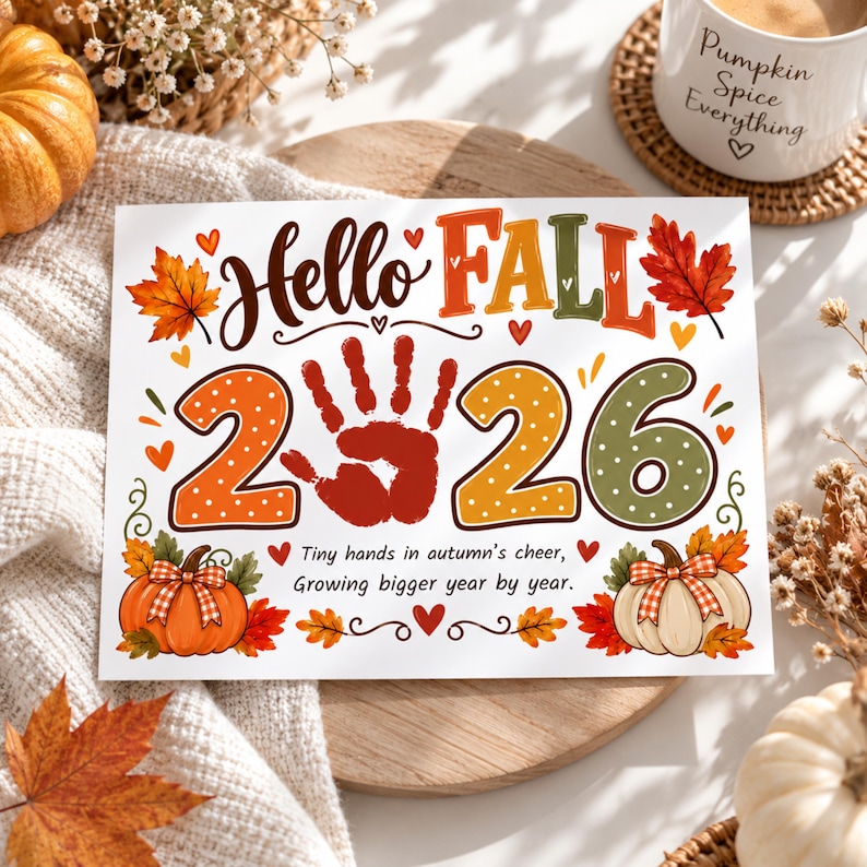 Fall Handprint Craft 2026, Fall Kids Craft, Hello Fall Handprint ...