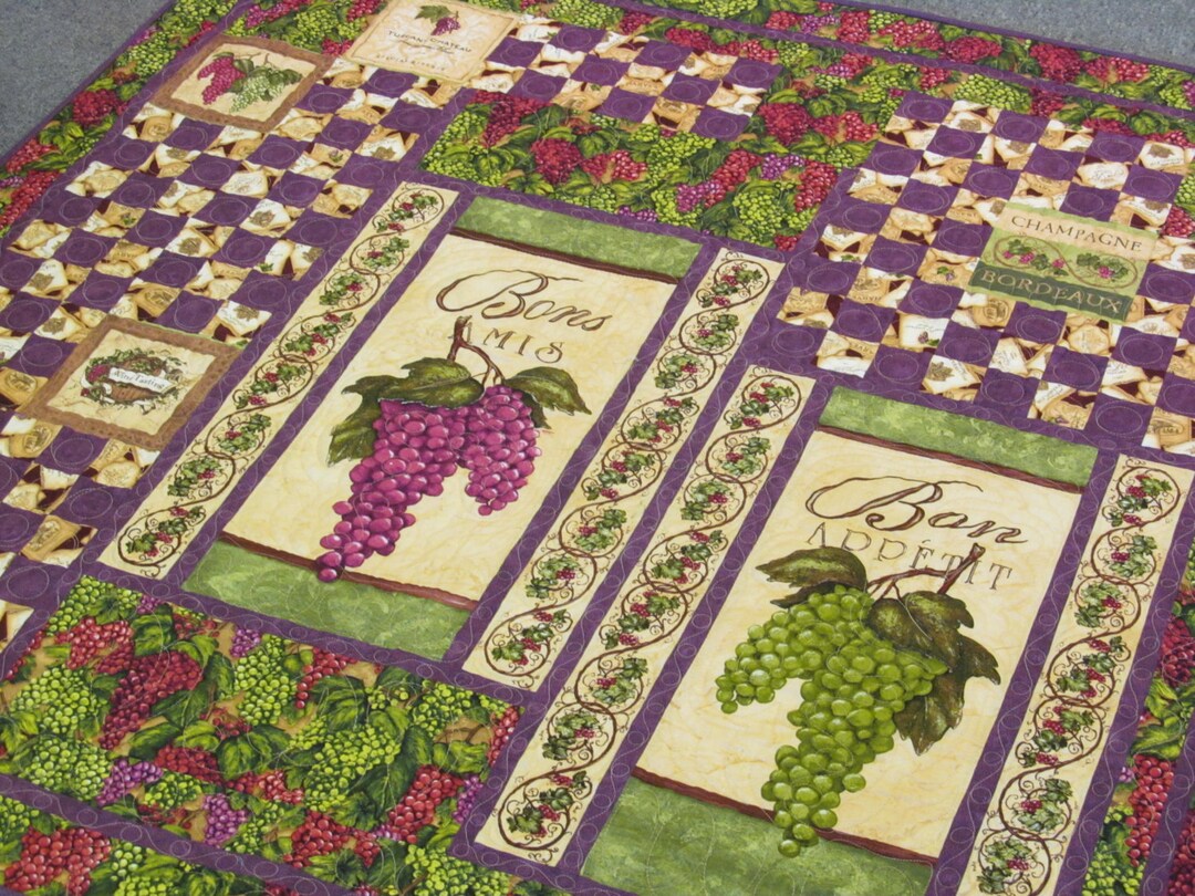 Quilt Wine Quilt/wall Hanging/couch Throw/bed Decorhand Pieced