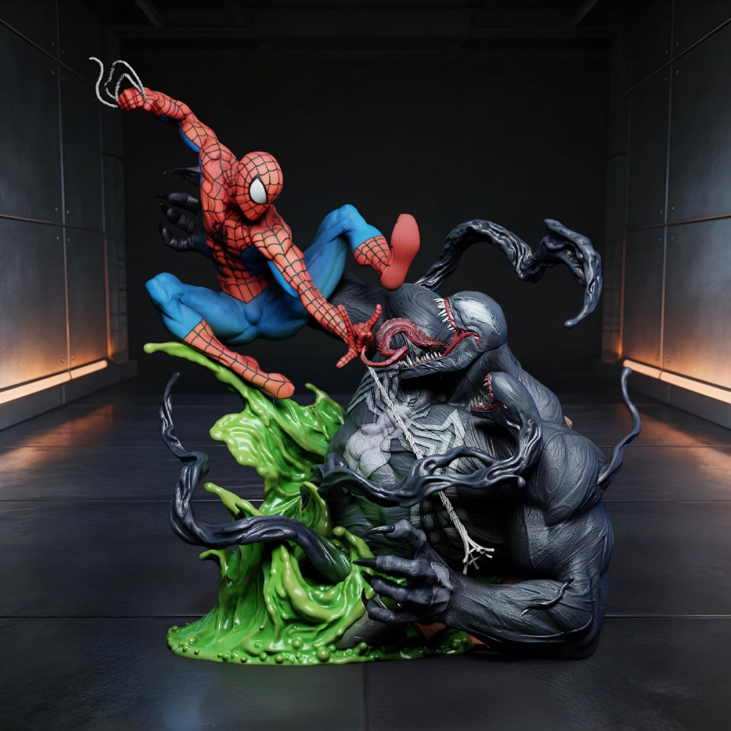Spiderman vs venom statue - Etsy 日本