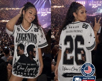 Custom Name Number R&B Tour 2026 Concert Jersey, Chris Brown Usher Inspired Shirt, Custom Hip-hop Fan Merch Jersey, RnB Music Fan Gift