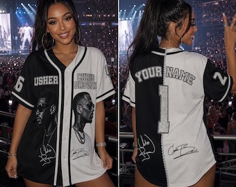 Custom Name Number R&B Tour 2026 Concert Jersey, Chris Brown Usher Inspired Shirt, Custom Hip-hop Fan Merch Jersey, RnB Music Fan Gift